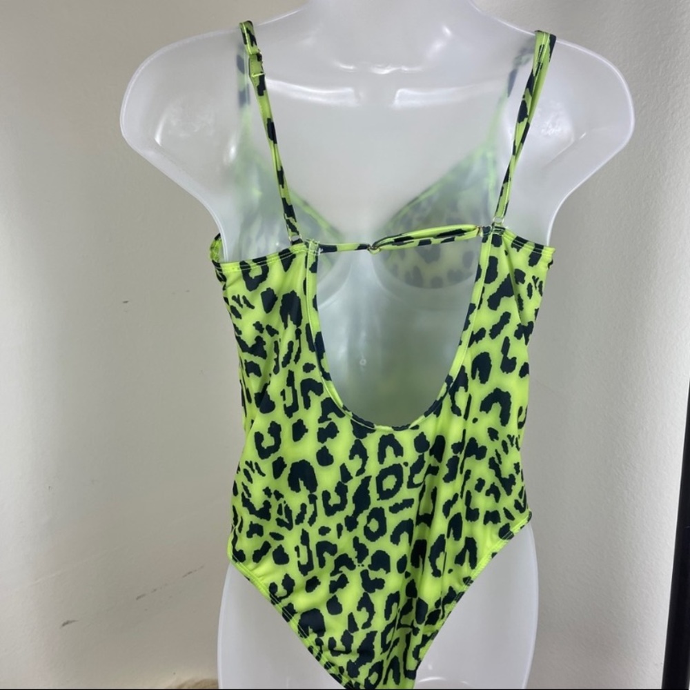 Neon Lime Green One Piece Swimsuit size Large - Picture 5 of 5